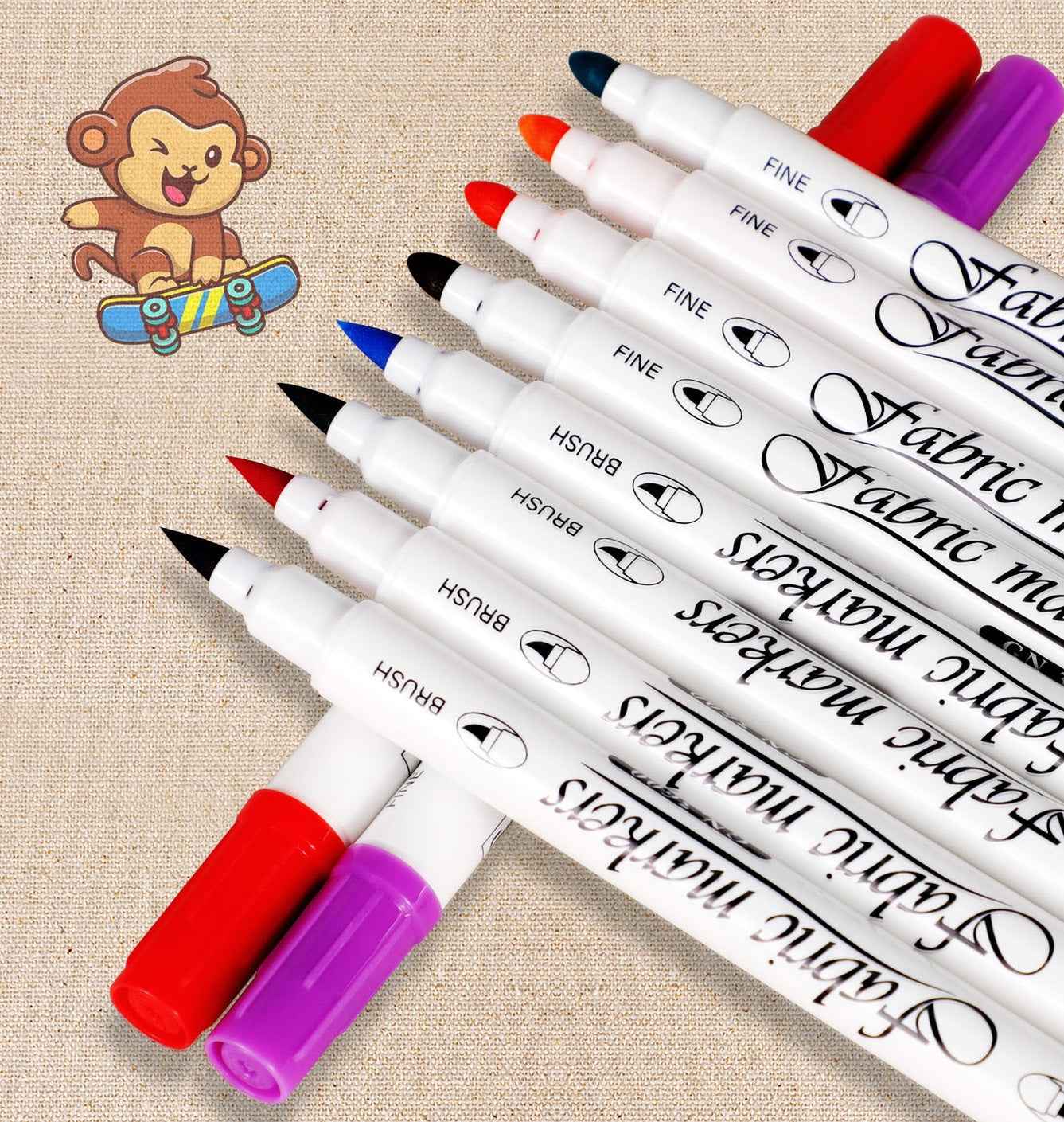 Guangna Fabric T-Shirt Marker Brush Fine Dual Tips 24 Color - TTpen