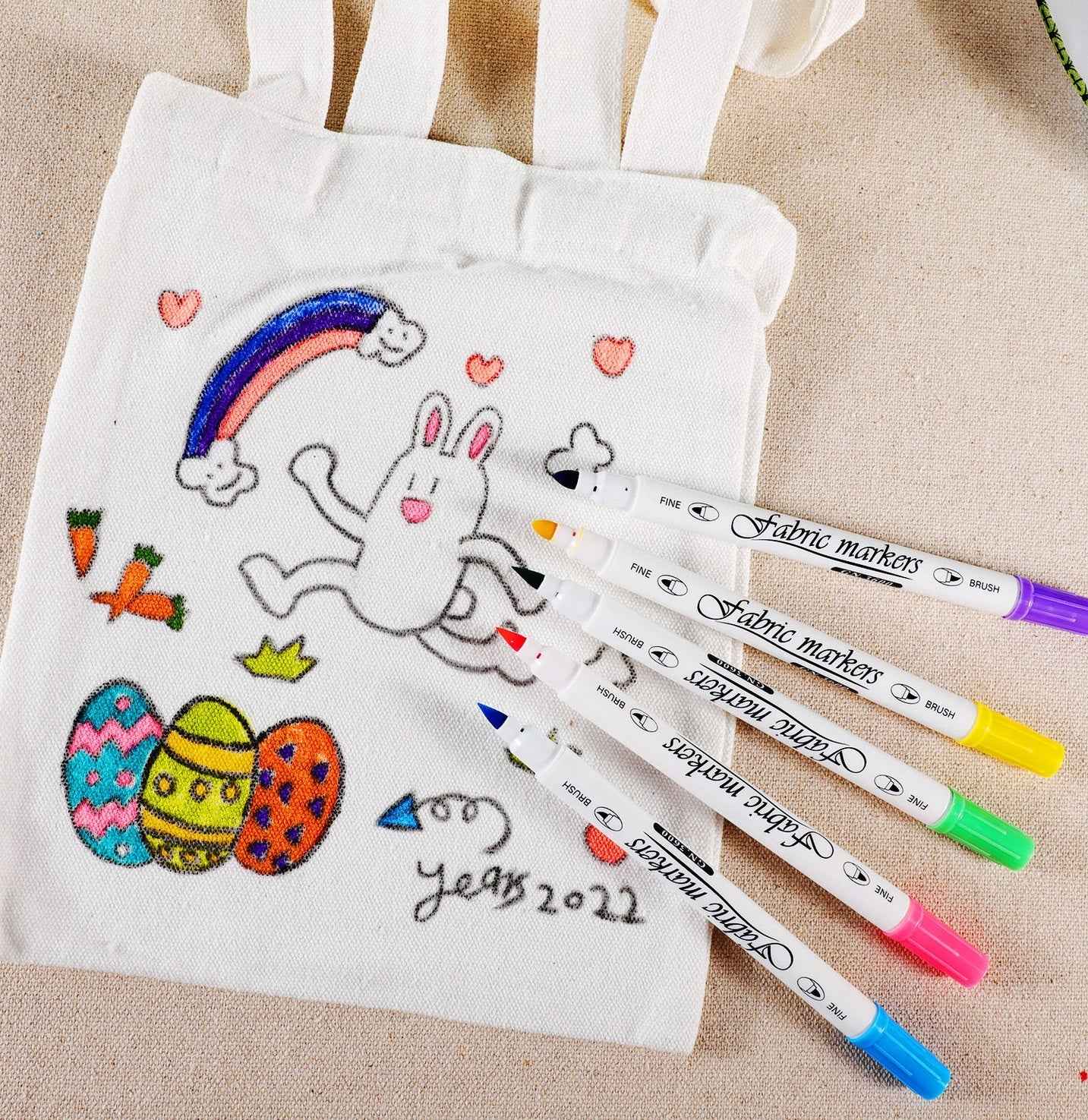 Guangna Fabric T-Shirt Marker Brush Fine Dual Tips 24 Color - TTpen