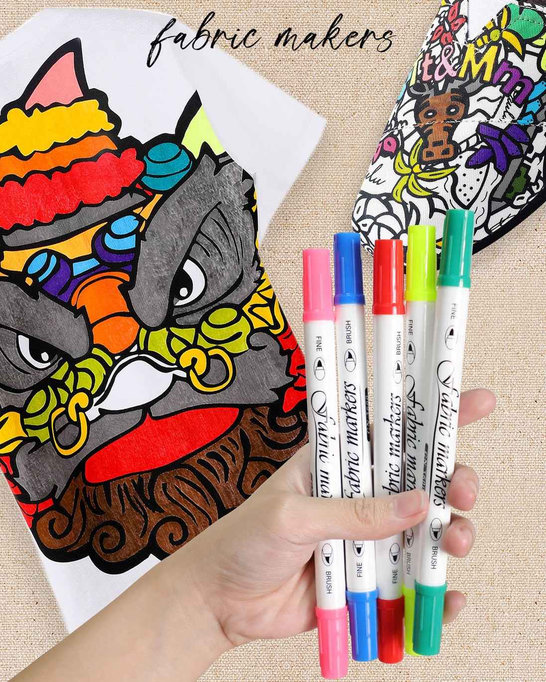 Guangna Fabric T-Shirt Marker Brush Fine Dual Tips 24 Color - TTpen