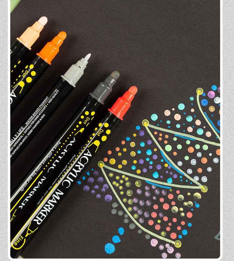 Guangna 60 Colors Acrylic Paint Markers Dual Tip(1-5mm) - TTpen