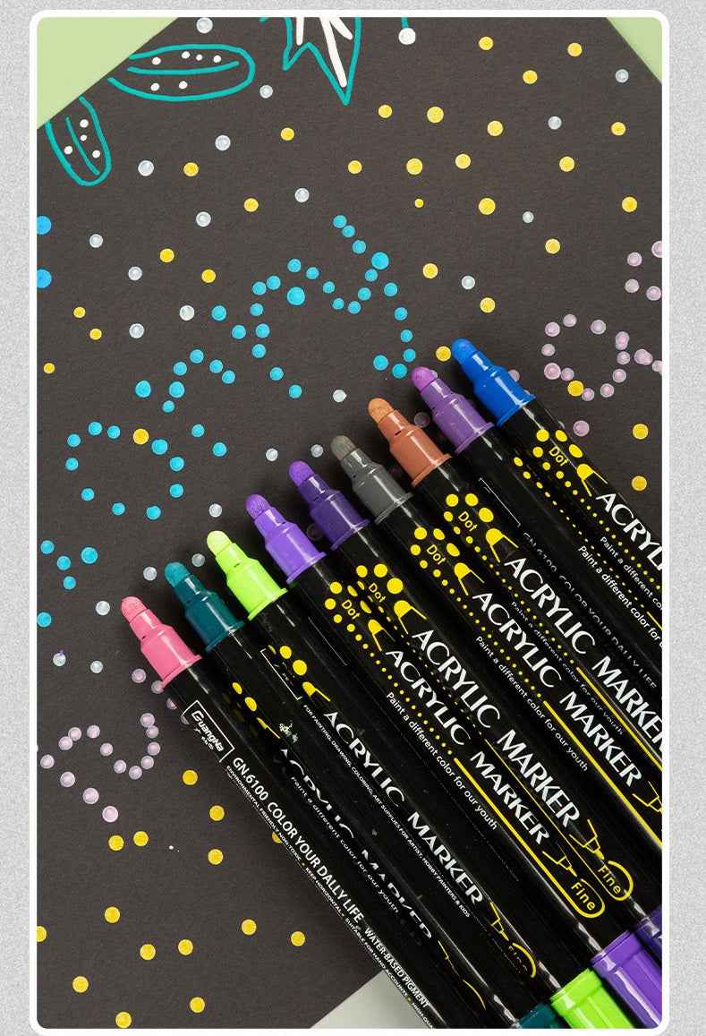 Guangna 48 Colors Acrylic Paint Markers Dual Tip(1-5mm) - TTpen