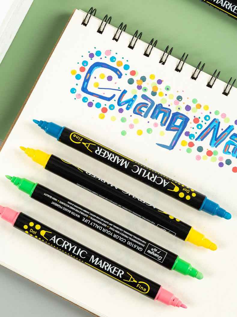Guangna 60 Colors Acrylic Paint Markers Dual Tip(1-5mm) - TTpen