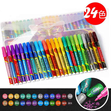Guangna Neon Gel Pen Glitter Double Color Metallic Marker-24 Colors - TTpen