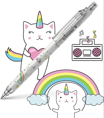 Schneider Awu Cat Click Gel Pen – 0.5mm Black Ink,3 Refills Included