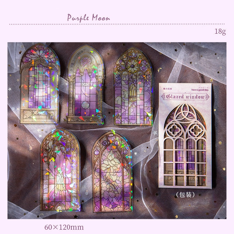 60-Piece PET Sticker Set - Glazed Window Series 60x120mm