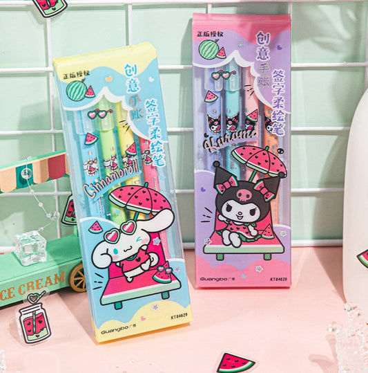 Guangbo 8-Color Dual-Tip Soft Brush Pen Set – Kuromi &Cinnamoroll