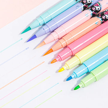 Guangbo 8-Color Dual-Tip Soft Brush Pen Set – Kuromi &Cinnamoroll