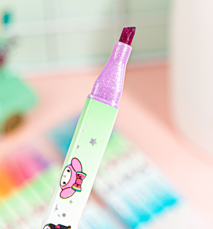 Guangbo Sanrio 12-Color Dual-Tip Erasable Glitter Highlighters