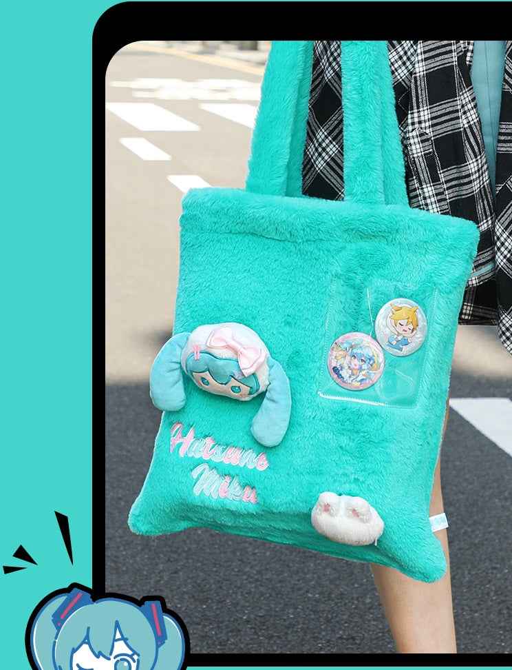 Guangbo Miku Hatsune Plush Tote Bag – for School,Travel & Cosplay