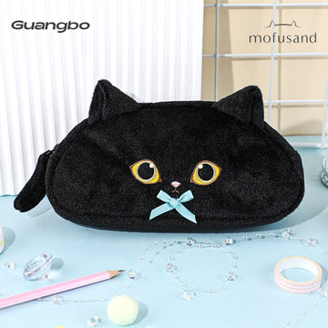 Guangbo Mofusand Plush Black Cat Pencil Case Pen Bag
