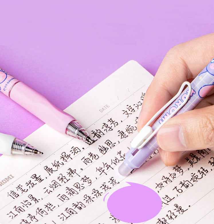Guangbo Sanrio Erasable Gel Pen Set – 0.5mm Blue Ink, 3-Pack
