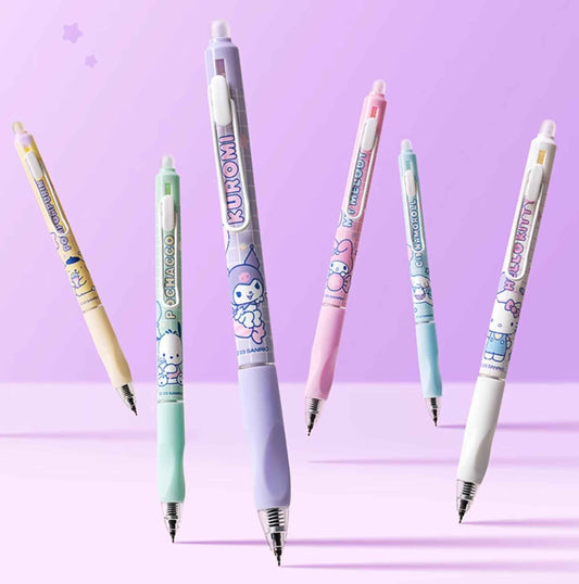 Guangbo Sanrio Erasable Gel Pen Set – 0.5mm Blue Ink, 3-Pack