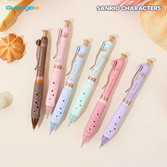 Guangbo Sanrio Click Gel Pen Set of 6 – 0.5mm Black Ink Writing Pens