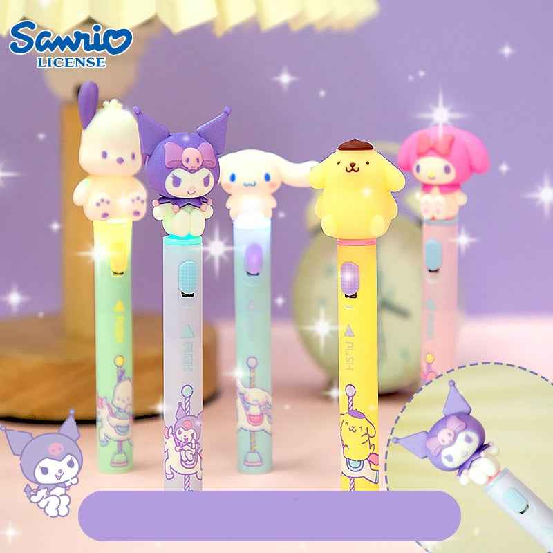 Guangbo Sanrio Gel Pen Glowing 0.5mm with 2pcs Black Ink Refills
