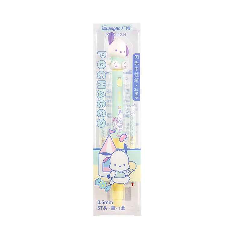 Guangbo Sanrio Gel Pen Glowing 0.5mm with 2pcs Black Ink Refills