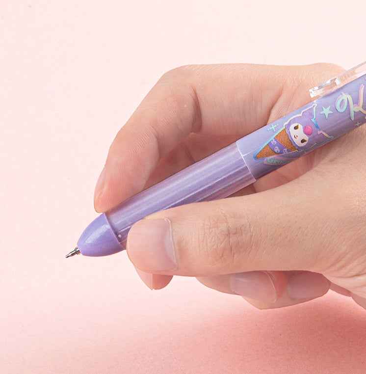 Guangbo 6-Pack Sanrio Ice Cream Click Pens – 0.5mm Black Gel Ink