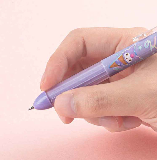Guangbo 6-Pack Sanrio Ice Cream Click Pens – 0.5mm Black Gel Ink