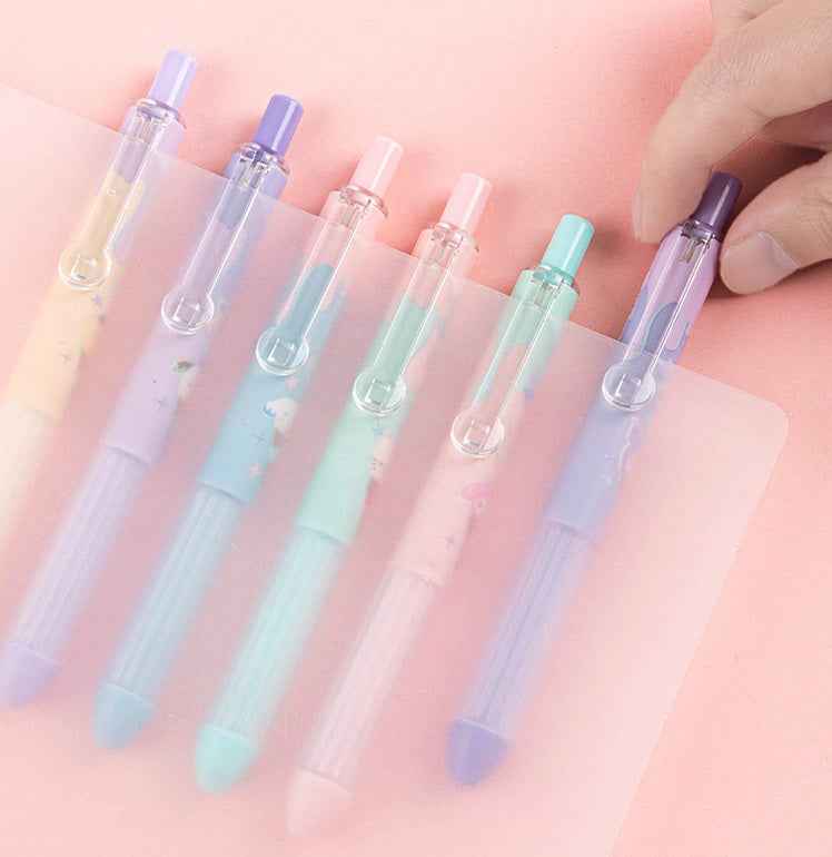 Guangbo 6-Pack Sanrio Ice Cream Click Pens – 0.5mm Black Gel Ink