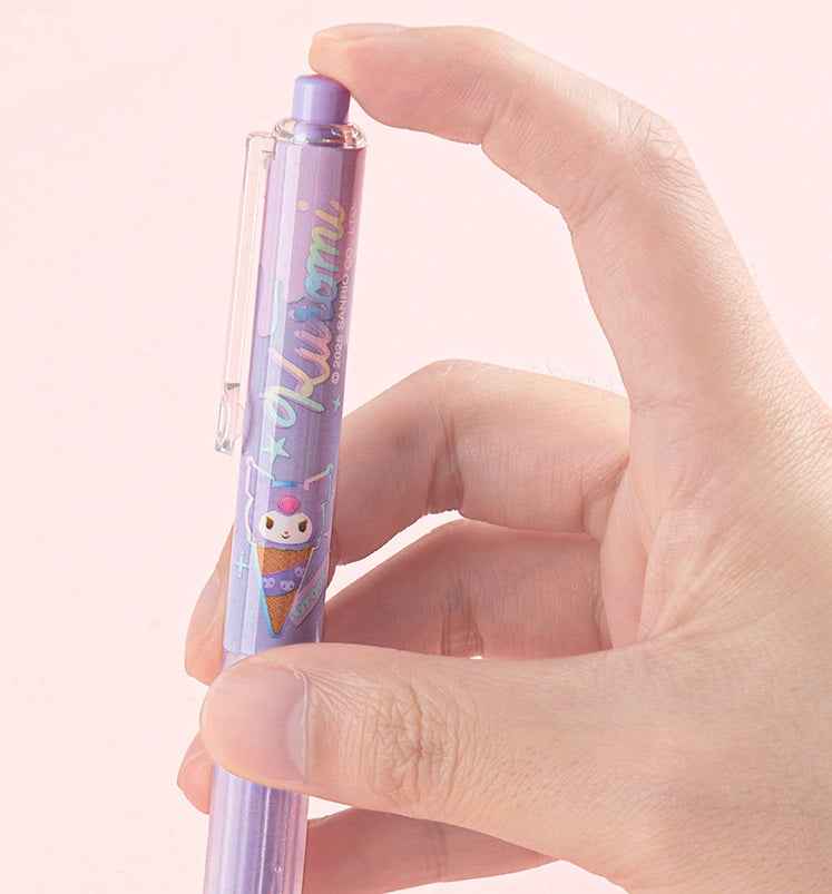 Guangbo 6-Pack Sanrio Ice Cream Click Pens – 0.5mm Black Gel Ink