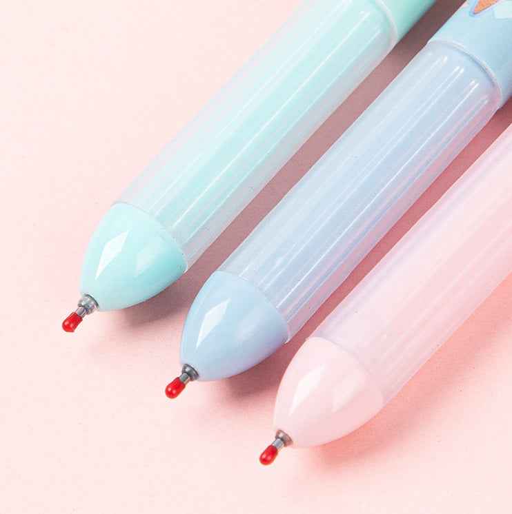 Guangbo 6-Pack Sanrio Ice Cream Click Pens – 0.5mm Black Gel Ink