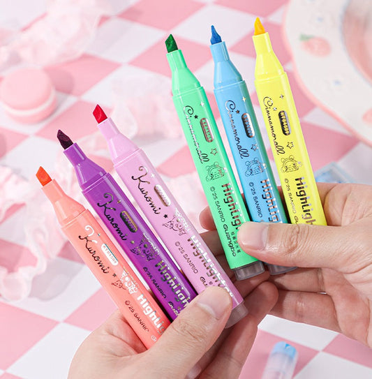 Guangbo Sanrio Kuromi & Pompompurin 6-Color Highlighters