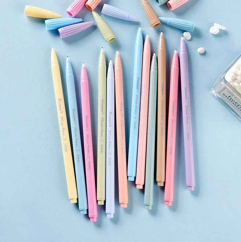 Guangna Felt Tip Marker Pens 12 Colors for Writing Drawing Journaling