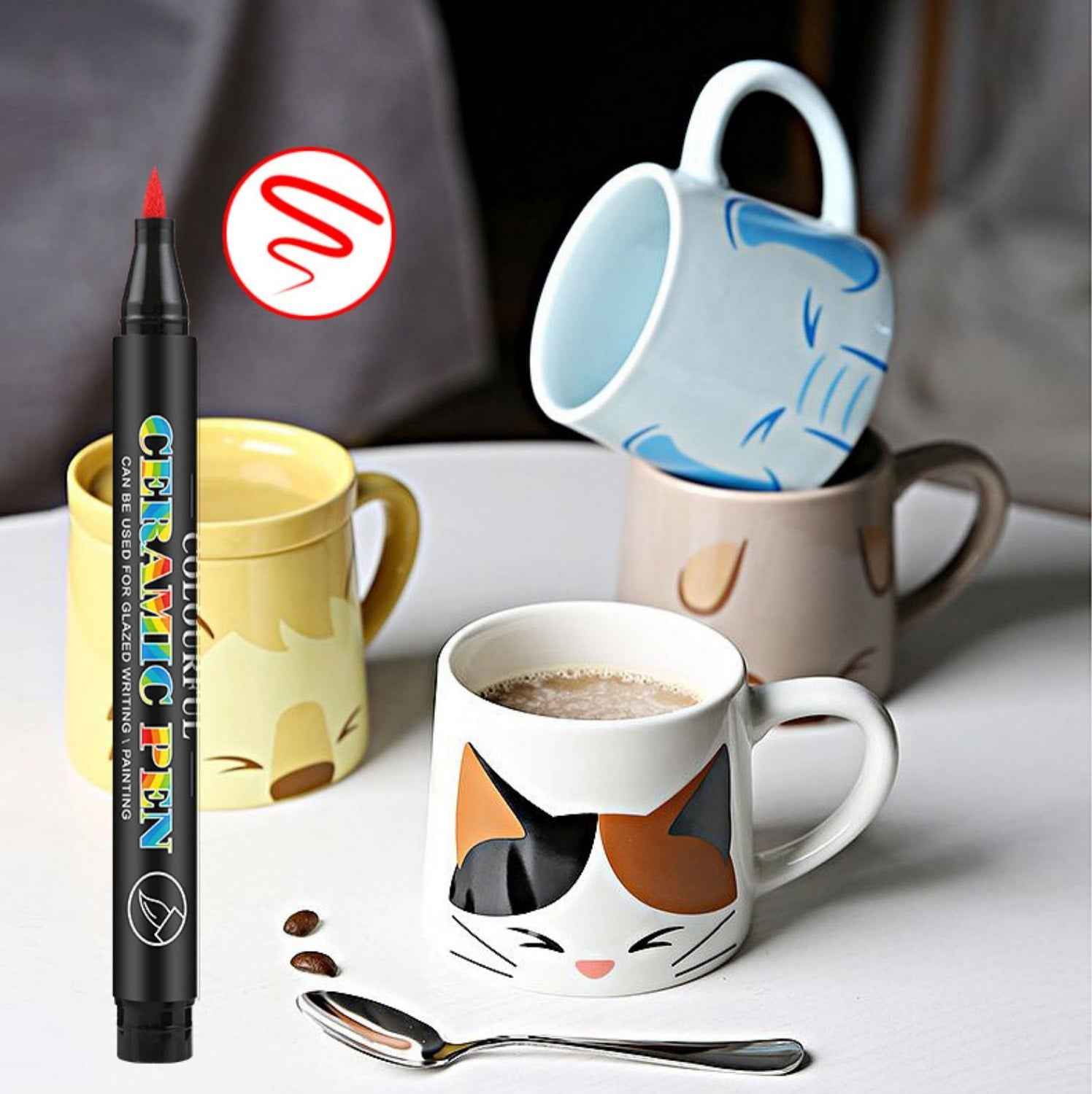 Guangna 6650 DIY Painting Pens White Porcelain Glass Pens,12/24 Colors