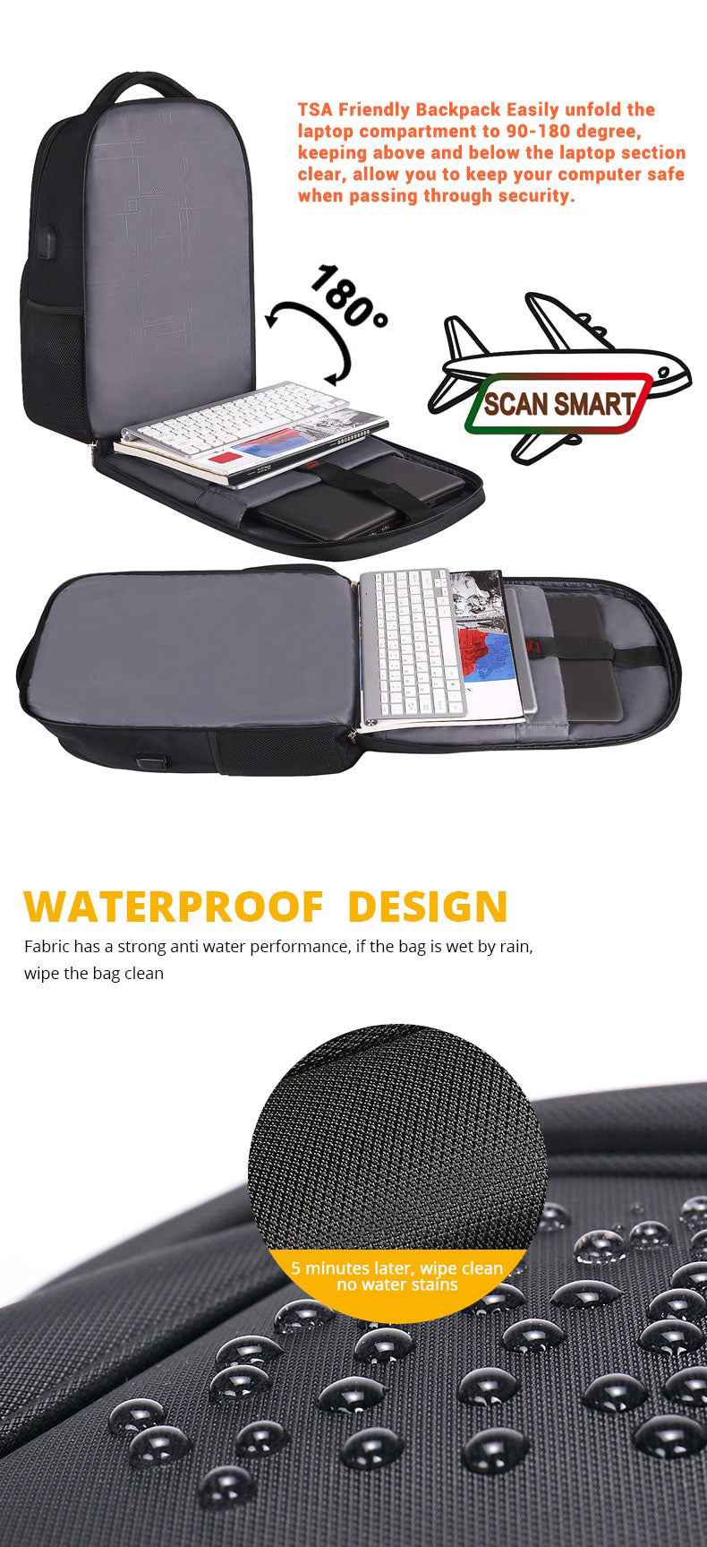 Bruno Cavalli Laptop Backpack for Men,Stylish College Bookbag for 15.6 Inch Laptop - TTpen