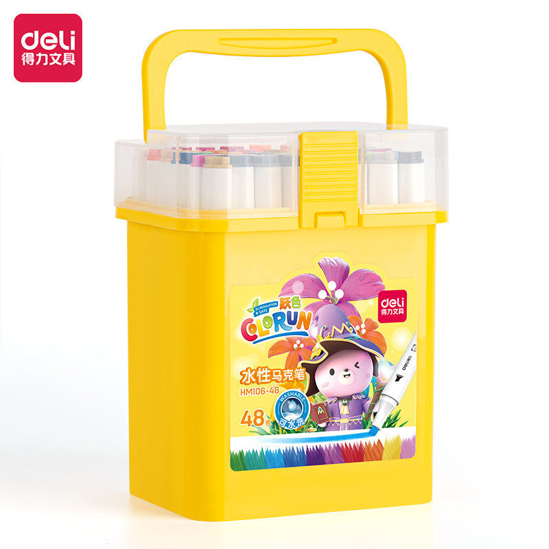 DELI 12/24/36/48/60 Colors Dual Tips Water-Based Art Markers 48 Colors