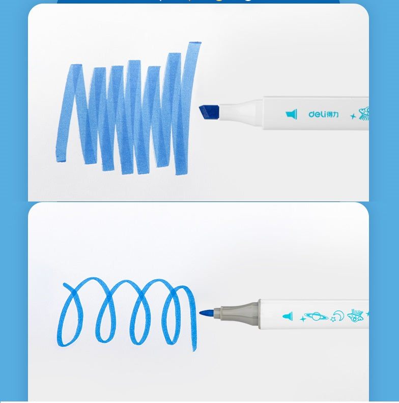 DELI HM903 12/24/36/48/60 Colors Alcohol Based Art Markers Dual Tip