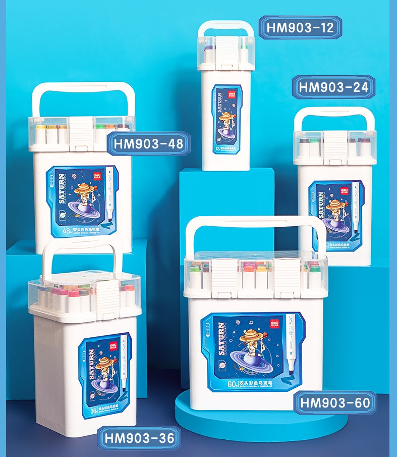 DELI HM903 12/24/36/48/60 Colors Alcohol Based Art Markers Dual Tip