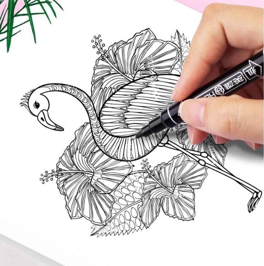 Hero 887 Dual-Tip 24-Color Oil-Based Markers Pens for Art Drawing