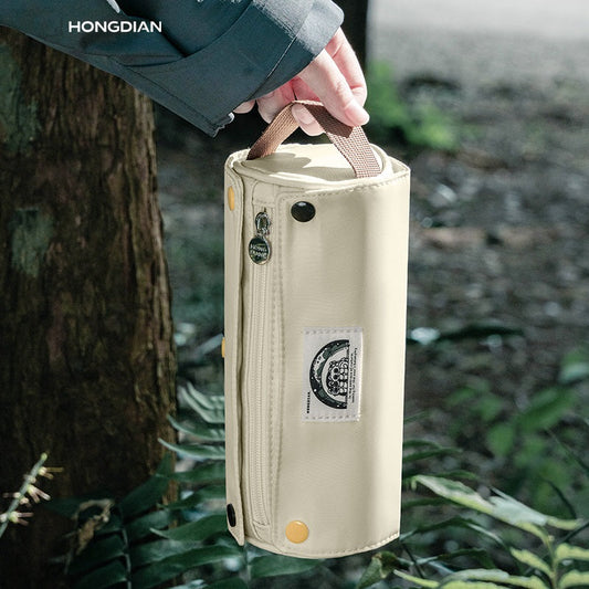 HongDian 2025 Roll-Up Pencil Case Desk Holder & Portable Storage