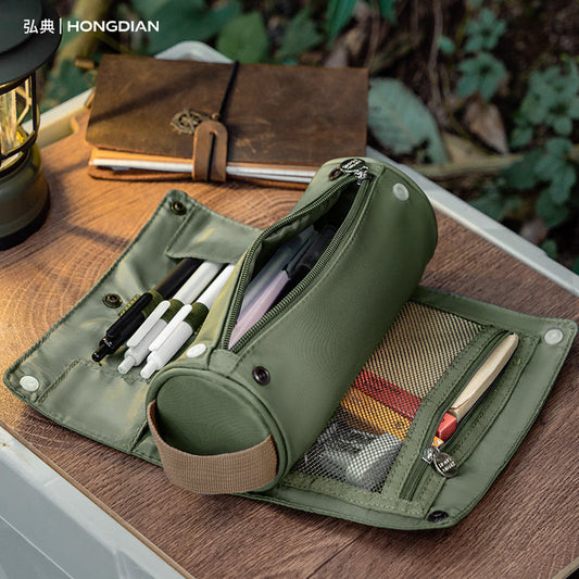 HongDian 2025 Roll-Up Pencil Case Desk Holder & Portable Storage