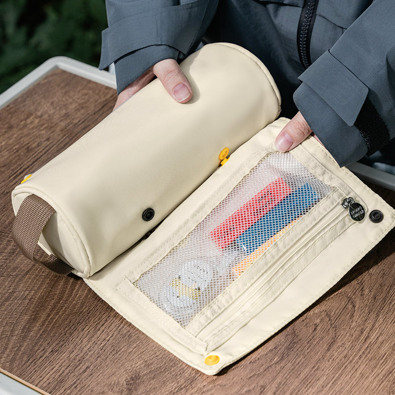 HongDian 2025 Roll-Up Pencil Case Desk Holder & Portable Storage