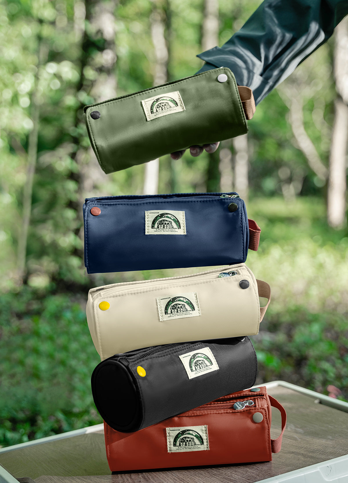 HongDian 2025 Roll-Up Pencil Case Desk Holder & Portable Storage