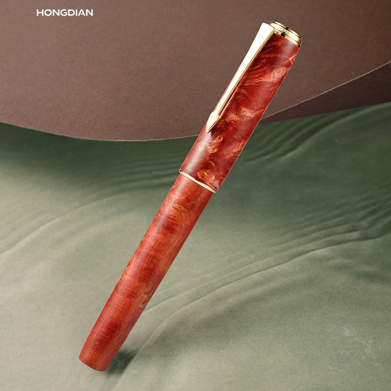 Hongdian A7 Stabilized Wood Fountain Pen Coral Red