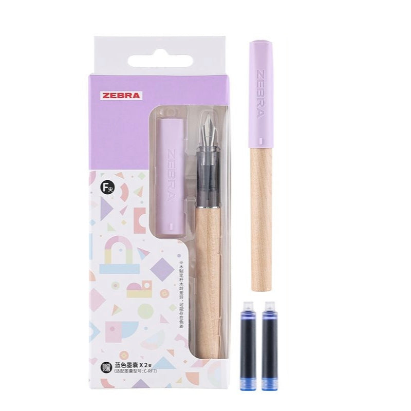 Zebra Tree Wooden Ergonomic Fountain Pen Lilac