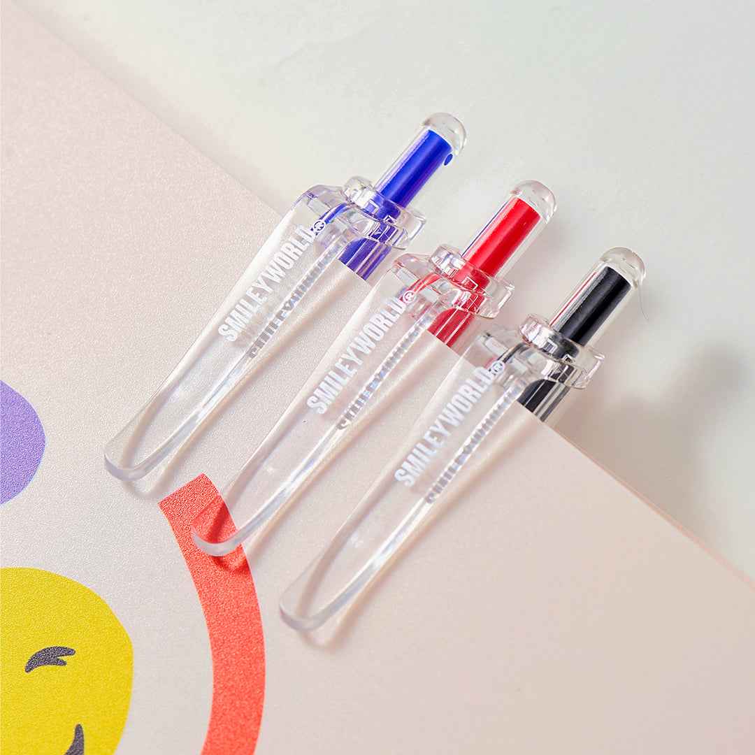 KACO Jumbo Smiley World Gel Pen 0.5mm Black Ink 3 Pack