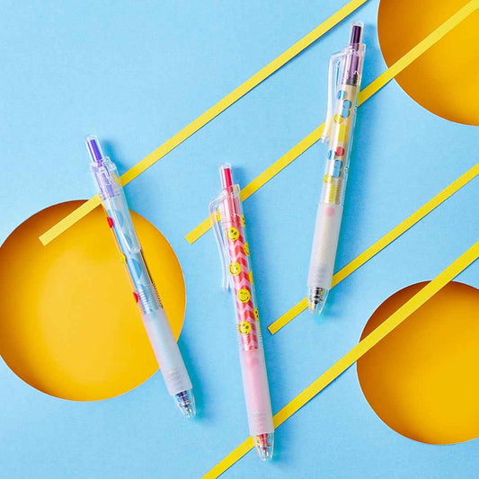 KACO Jumbo Smiley World Gel Pen 0.5mm Black Ink 3 Pack