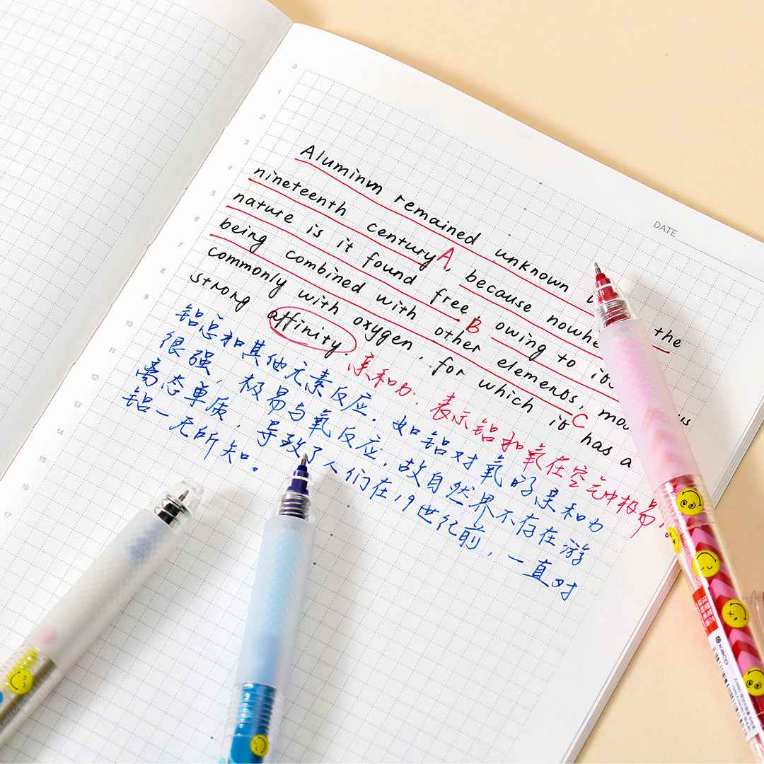 KACO Jumbo Smiley World Gel Pen 0.5mm Black Ink 3 Pack