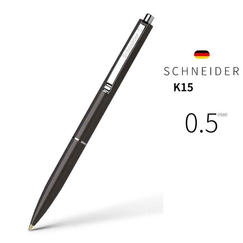 Schneider K15 Ballpoint Pens with Steel Clip 0.5mm Black Ink 4 Pack