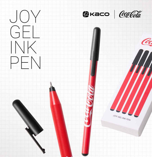 KACO Coca Cola Joy Gel Ink Pen,0.5mm,Black Ink,5 Pack
