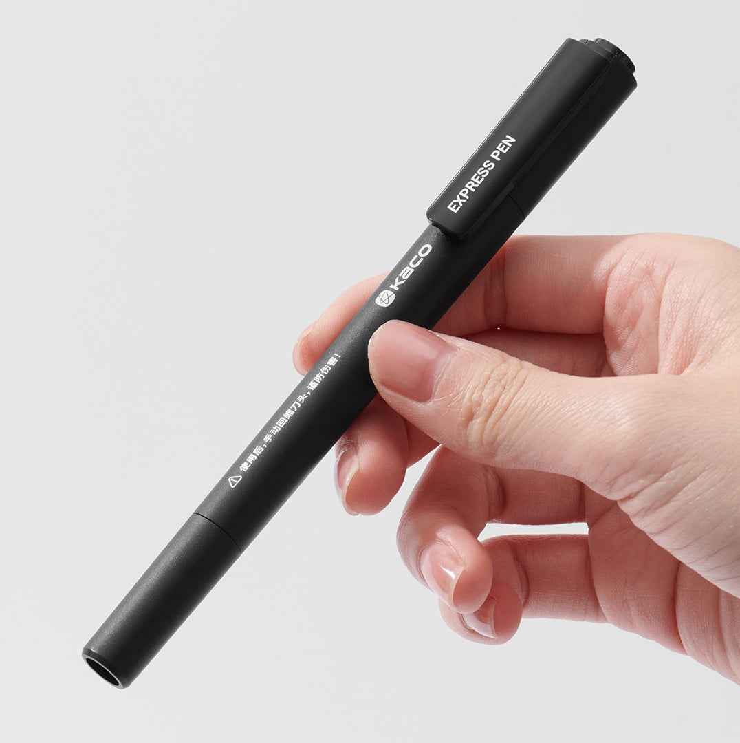 KAOC EXPRESS PEN Black Permanent Marker + Box Cutter Knife 5PCS