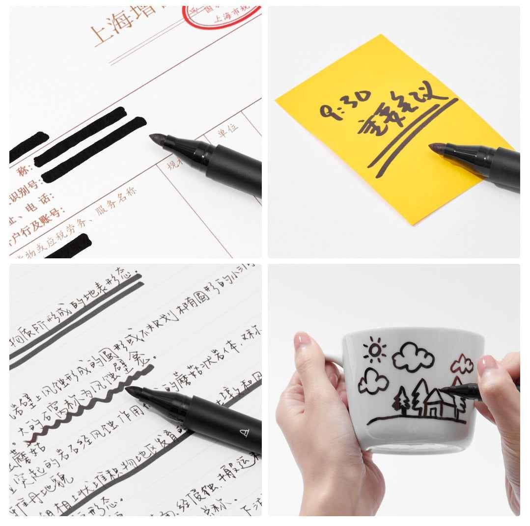 KAOC EXPRESS PEN Black Permanent Marker + Box Cutter Knife 5PCS