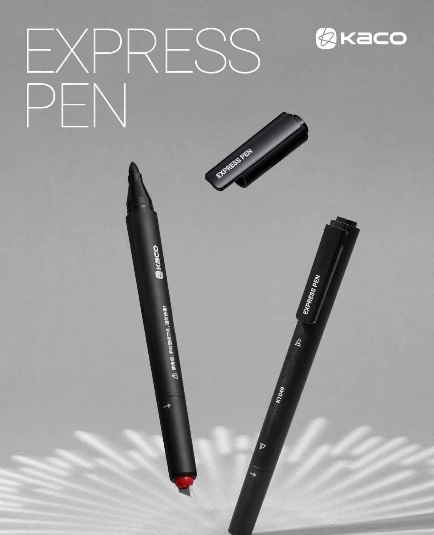 KAOC EXPRESS PEN Black Permanent Marker + Box Cutter Knife 5PCS