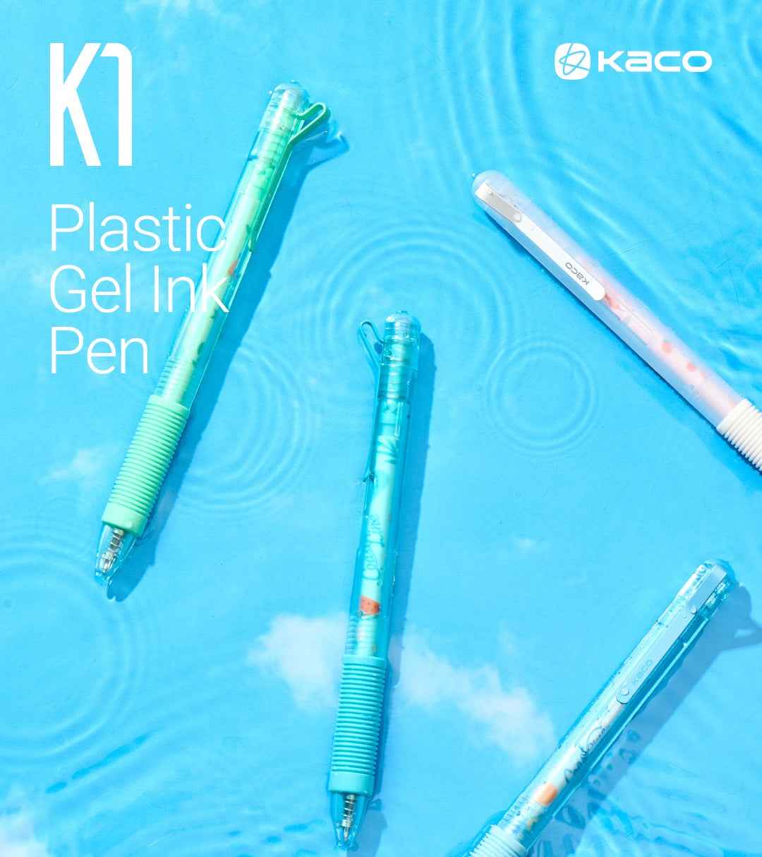 KACO K1 Gel Pen Coast Line 0.5mm Black Ink 4 Pack