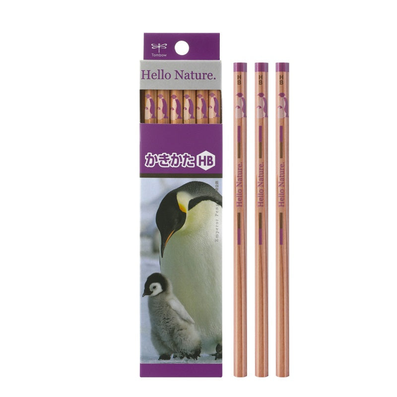 Tombow 2B HB Wooden Pencils, Hello Nature, 12 Pack, Penguin HB
