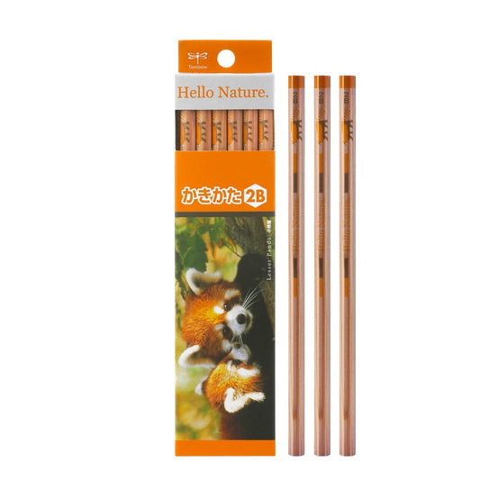 Tombow 2B HB Wooden Pencils, Hello Nature, 12 Pack, Red Panda 2B