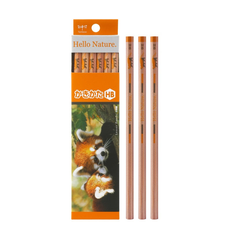 Tombow 2B HB Wooden Pencils, Hello Nature, 12 Pack, Red Panda HB